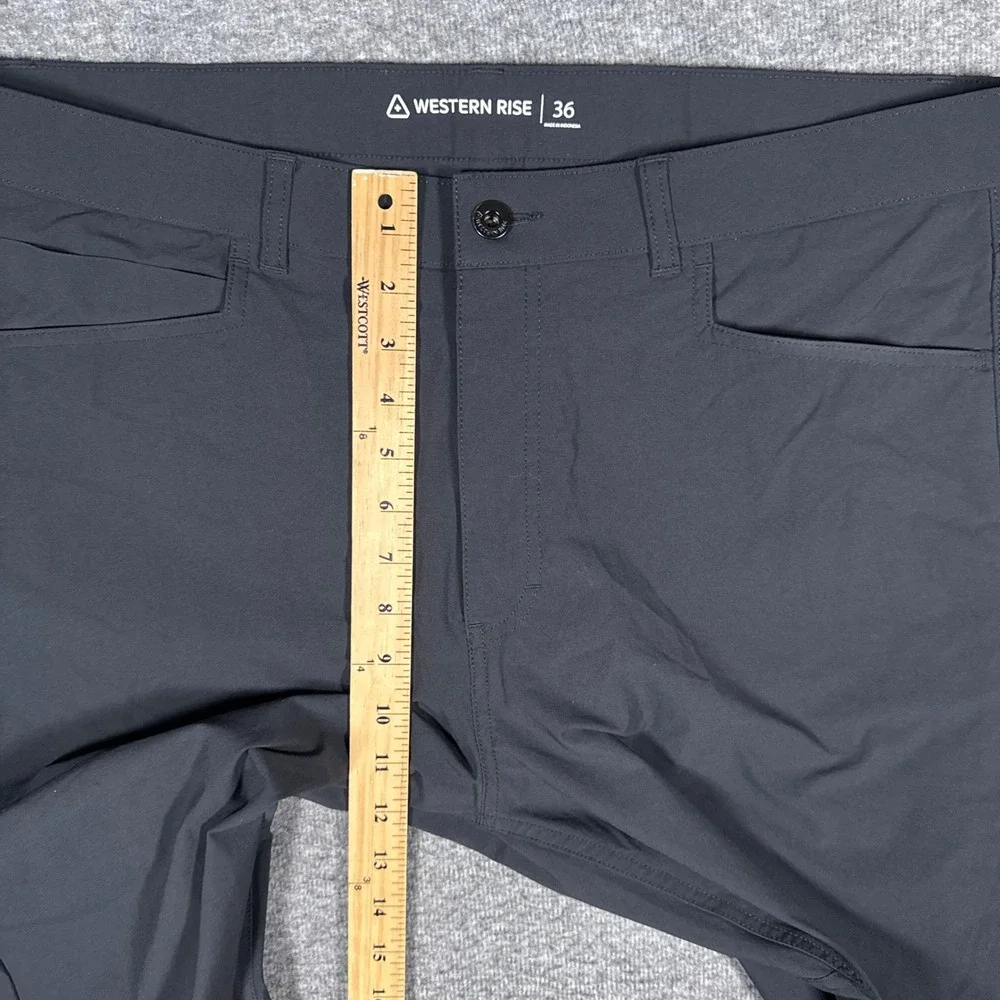 Western Rise Evolution Pants Mens 36x29 Charcoal Black Stretch Travel Trousers